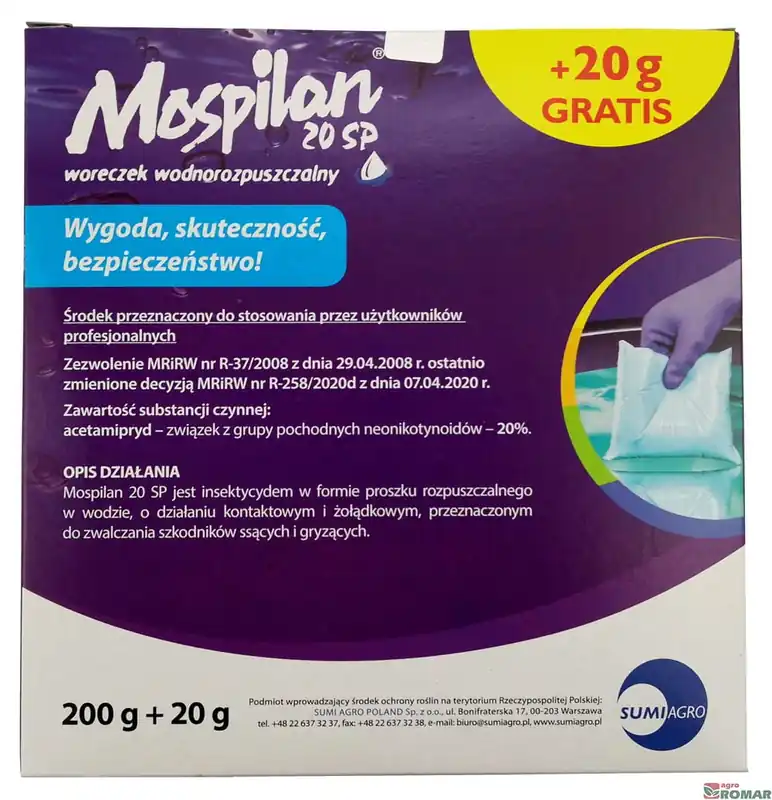 Cena promocyjna - Mospilan 20 SP 200g + 20g