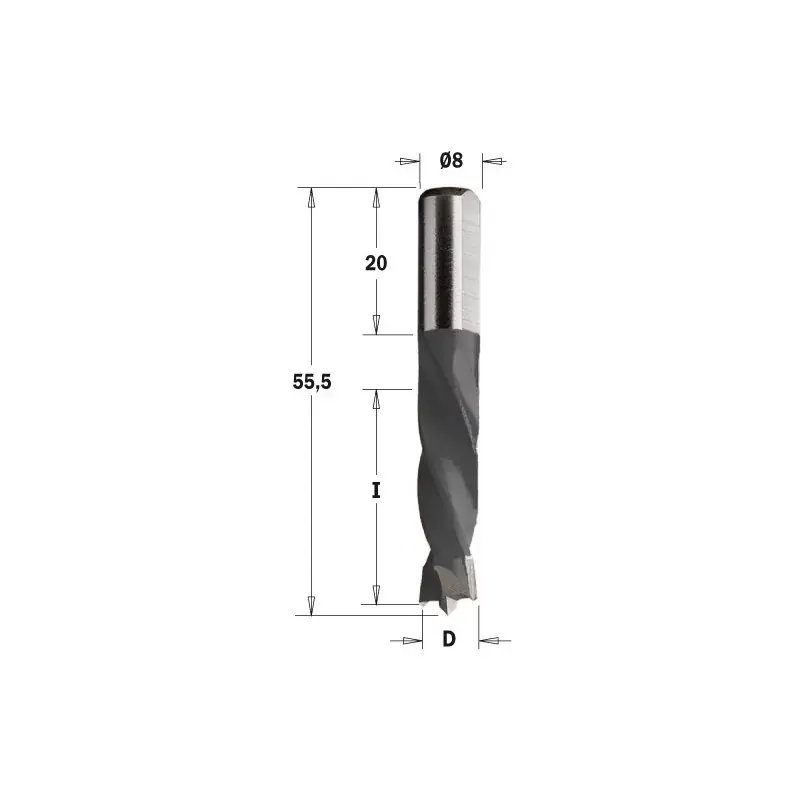 CMT WIERTŁO nieprzelotowe D-8 I-30 L-55,5 S-8 X 20 RH - Jakość premium