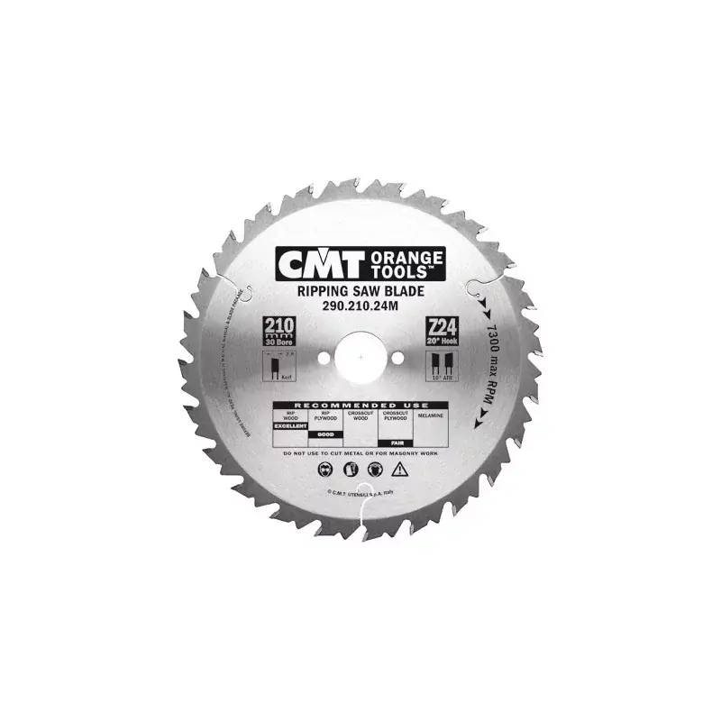 Od ręki - CMT Piła tarczowa do cięcia wzdłużnego 290.190.12M HM 190x30x2,6/1,8 Z-12