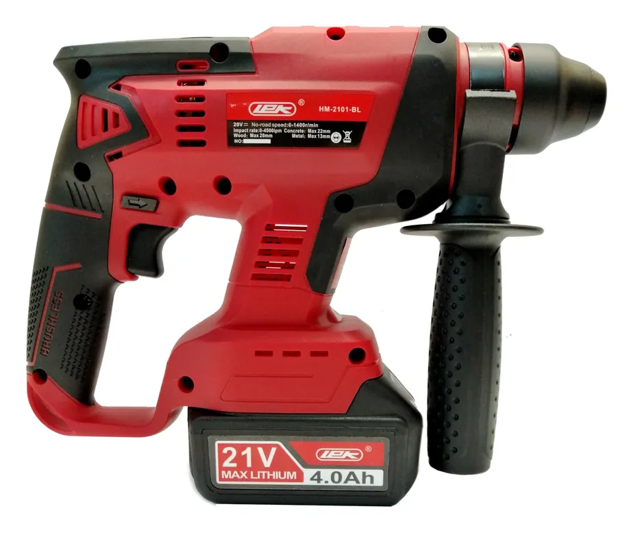 Produkt wysokiej jakości | Młotowiertarka akumulatorowa z funkcją kucia SDS 21V LEK HM-2101-BL Li-Ion