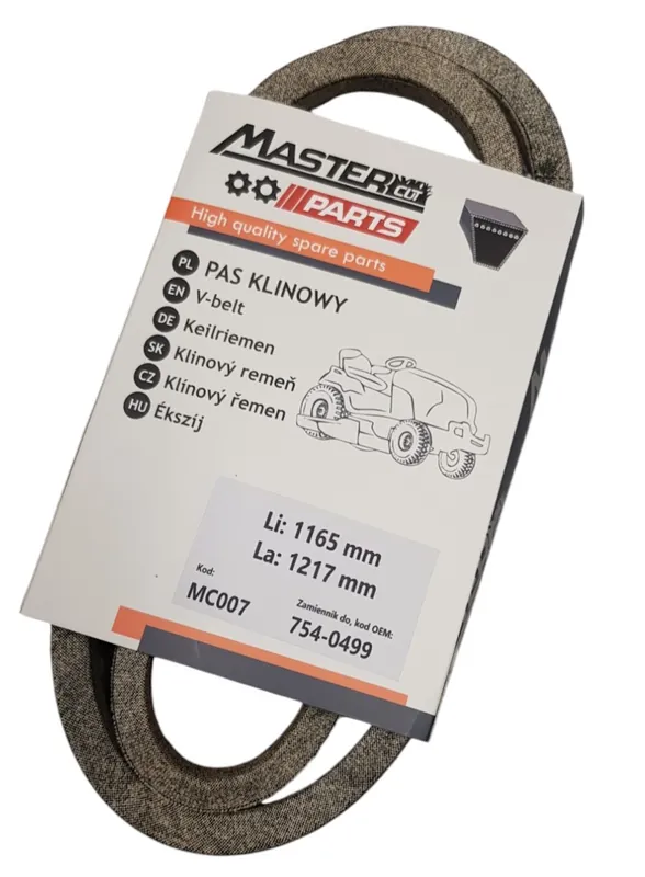 PASEK KLINOWY NAPĘDU JAZDY TRAKTORA MTD OM 754-0499 WYMIARY Li 1165 mm / La 1217 mm | Nowość w asortymencie