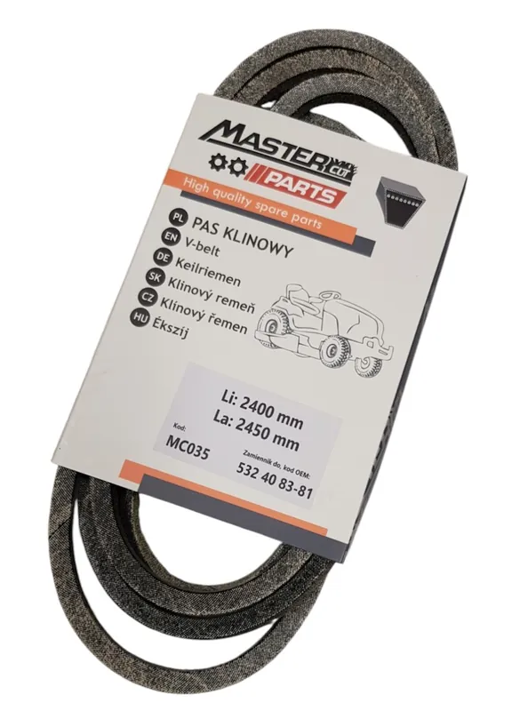 PASEK KLINOWY NAPĘDU NOŻY TRAKTORA HUSQVARNA / CRAFTSMAN OM 408381, 532 40 83-81 WYMIARY Li 2400mm / La 2450mm | Od ręki