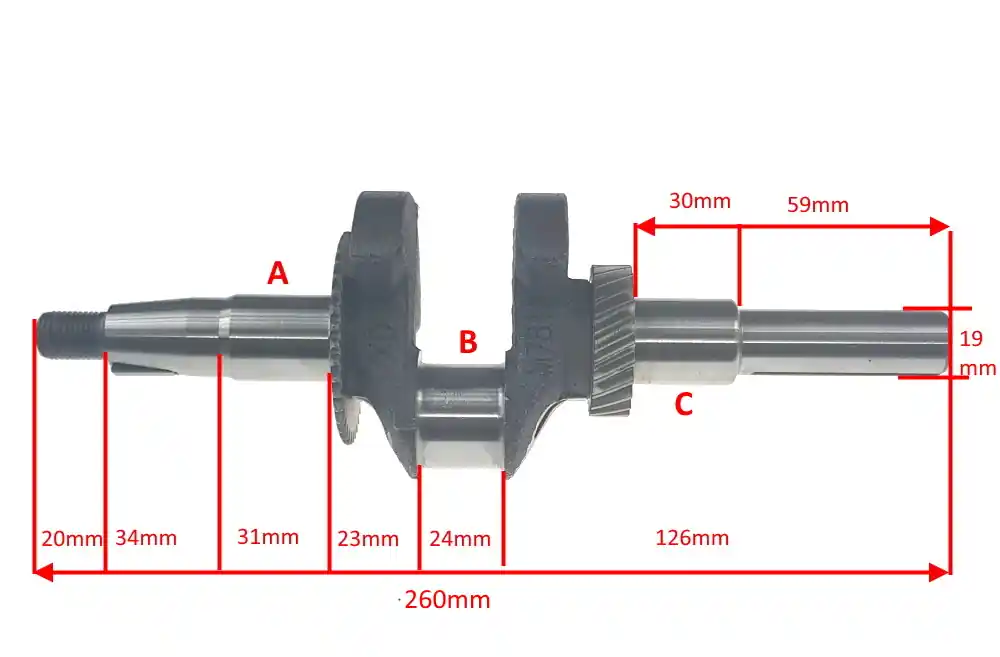 WAŁ KORBOWY Q 5.5HP PASUJE DO SILNIKÓW HONDA GX 160 , GX 200 FI 19MM - Hit sprzedaży