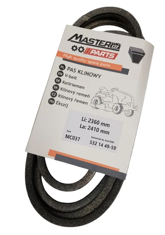 Nowość w ofercie - PASEK KLINOWY NAPĘDU NOŻY DO TRAKTORA HUSQVARN CRAFTSMAN OM 144959, 532 14 49-59 WYMIARY Li 2360mm / La 2410mm