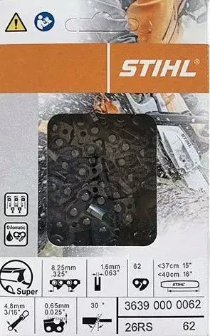 Stihl łańcuch .325 1,6mm 62 ogniwa prowadzące - Od ręki