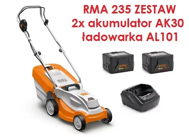 STIHL RMA 235 kosiarka akumulatorowa zestaw 2 x AK 30 i ładowarka AL 101 | Najlepsza cena