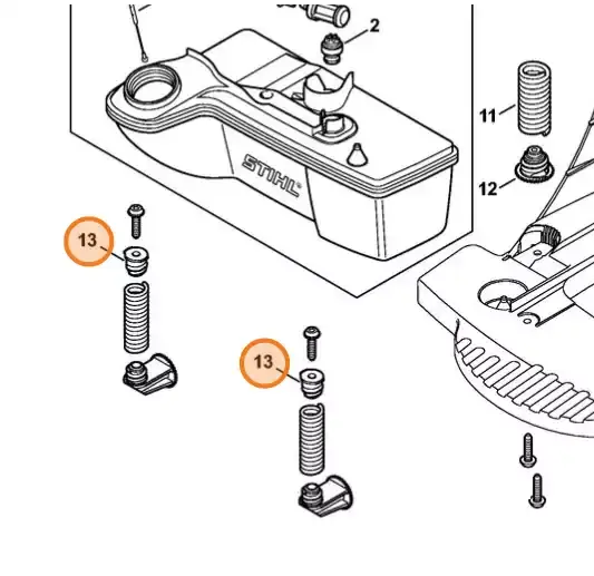 Zatyczka antywibracyjna dmuchaw plecakowych i opryskiwaczy STIHL SR 430 SR 450 BR 350 BR 430 BR 450 C-EF BR 450 | Nowość w ofercie