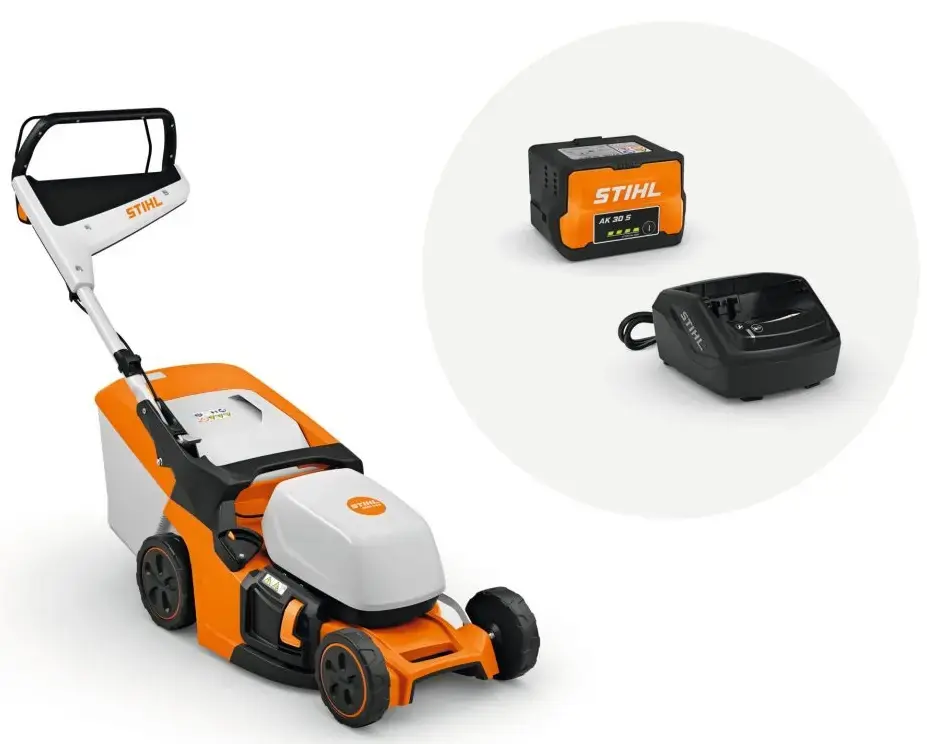 STIHL RMA 443.3 kosiarka akumulatorowa 4w1 zestaw akumulator 2 x AK 30 S, ładowarka AL 101 | W sprzedaży