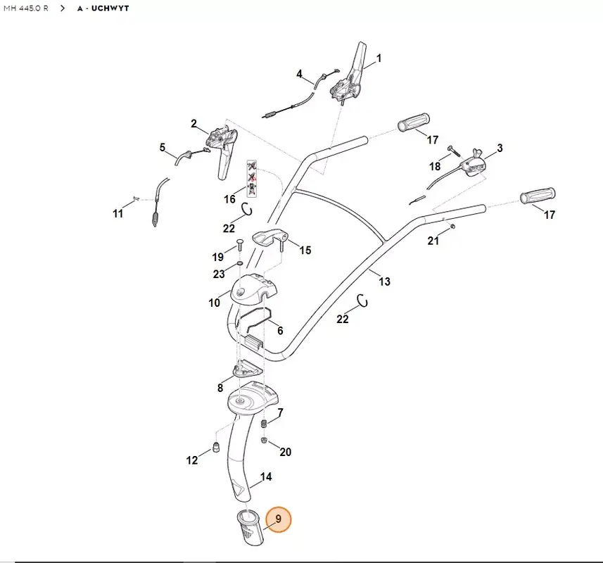 STIHL Glebogryzarka spalinowa MH445.0 odbój gumowy 6241 716 4605 - Zostało niewiele