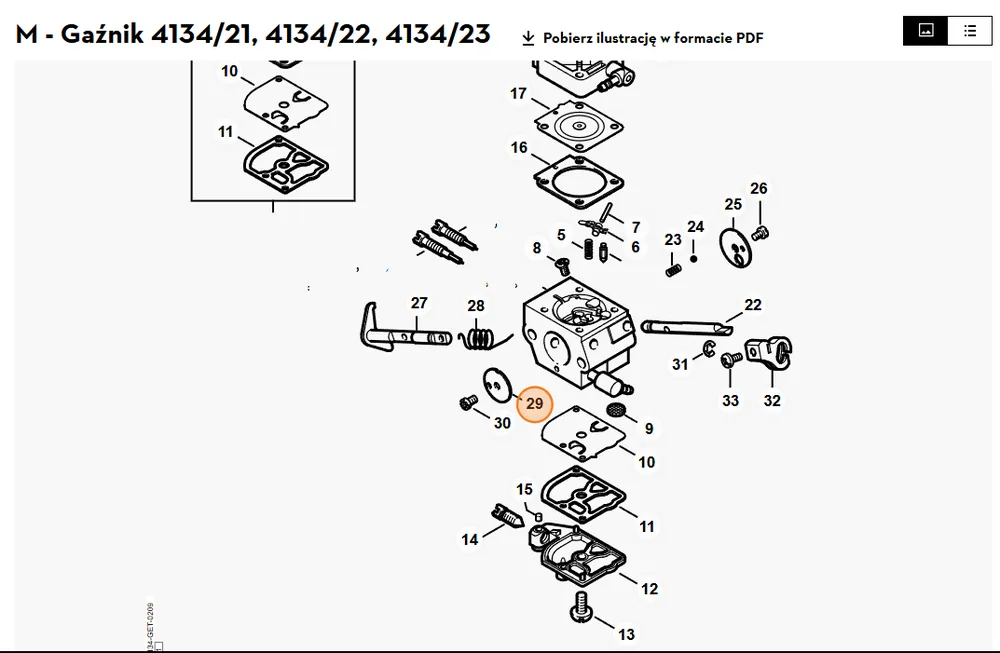 STIHL Przysłona głównej przepustnicy 4134 121 3302 | Obniżka