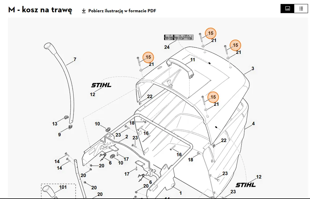 Od ręki | STIHL Śruba ścinana M6x65 9039 488 1460