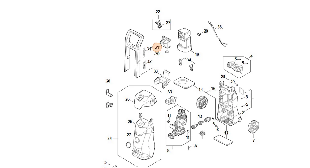 Stihl Obudowa przełącznika RE02 432 1004 - Wyprzedaż zapasów