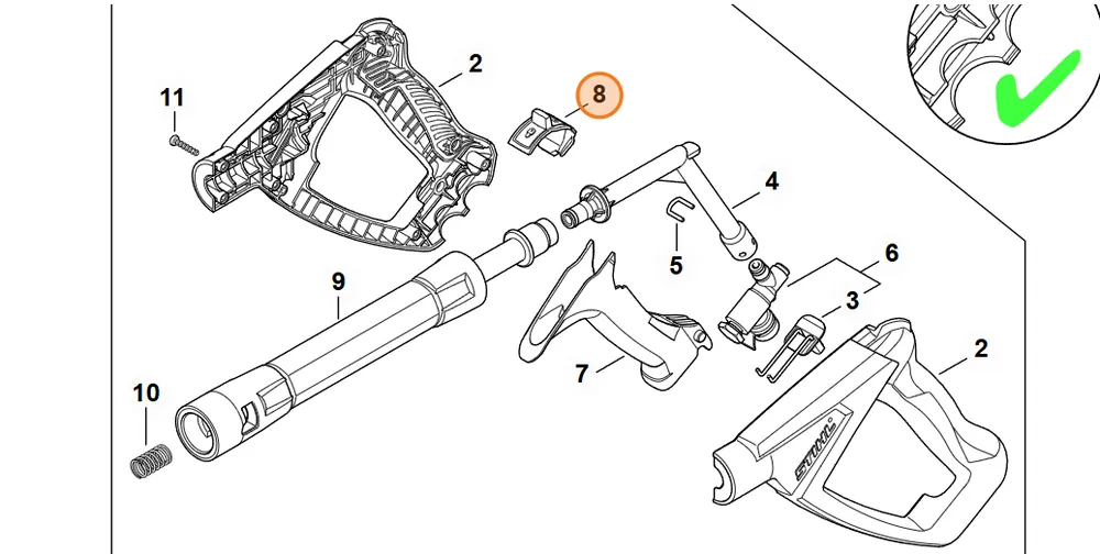 Produkt polecany - Stihl Dźwignia zabezpieczająca 4950 502 1600