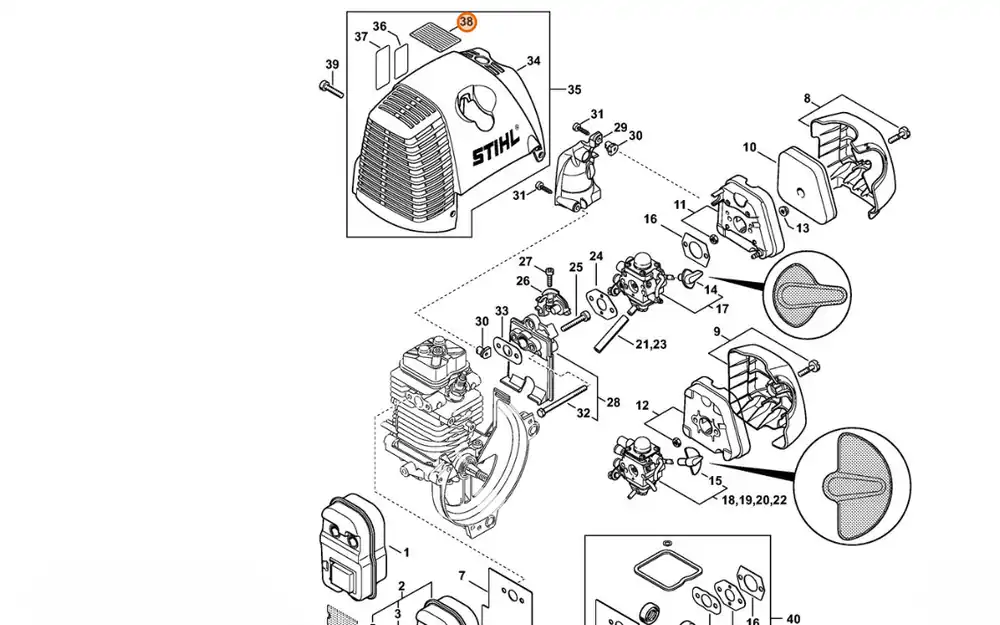 Duży rabat - STIHL Ostrzeżenie Kratka przeciwiskrowa 0000 967 4066