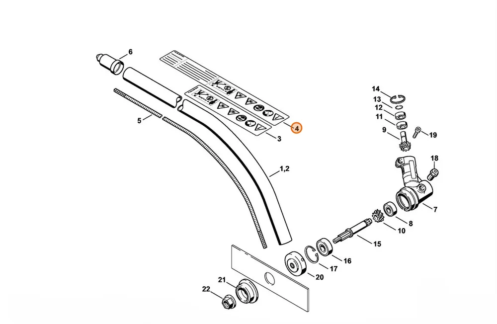 STIHL Tabliczka ostrzegawcza FC 0000 967 7277 - Końcówka zapasów