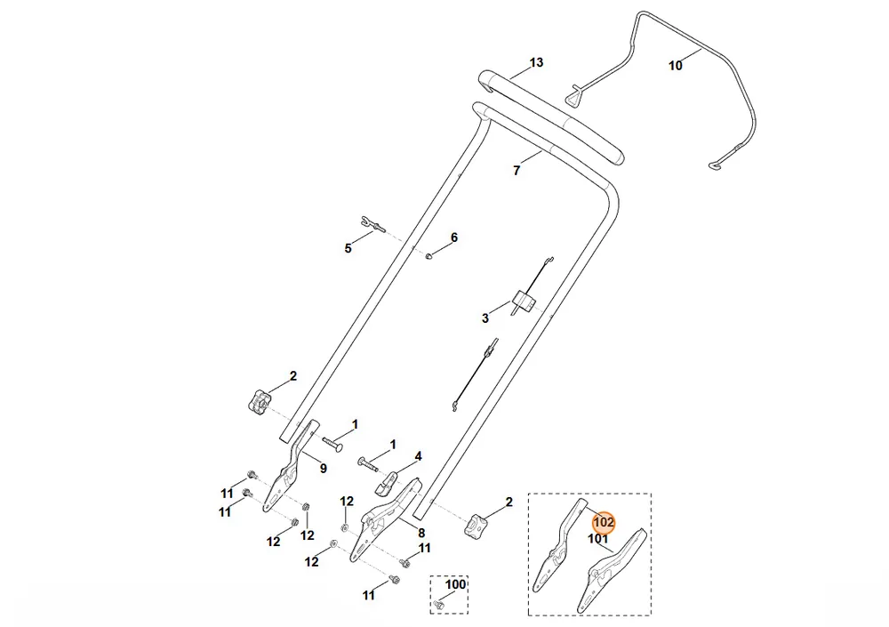 Nowość w sprzedaży - STIHL Dolna część uchwytu kierującego, str. prawa 6371 763 4806