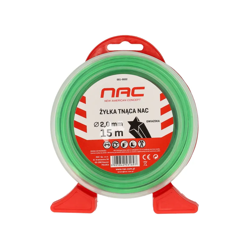 Popularny produkt | ŻYŁKA TNĄCA NAC gwiazdka 2,0mm x 15m zielona