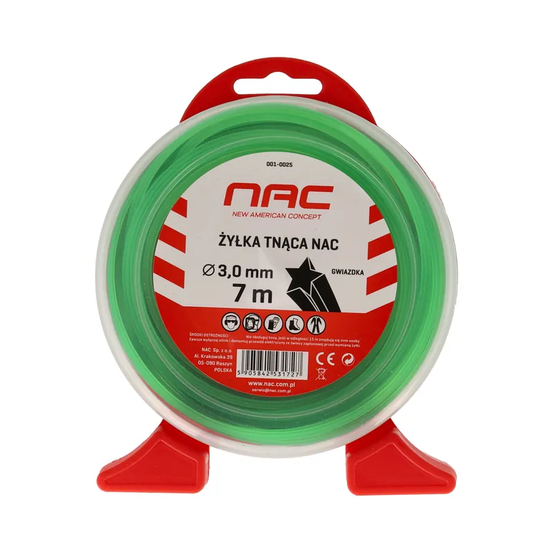 ŻYŁKA TNĄCA NAC gwiazdka 3,0mm x 7m zielona | Szybka wysyłka
