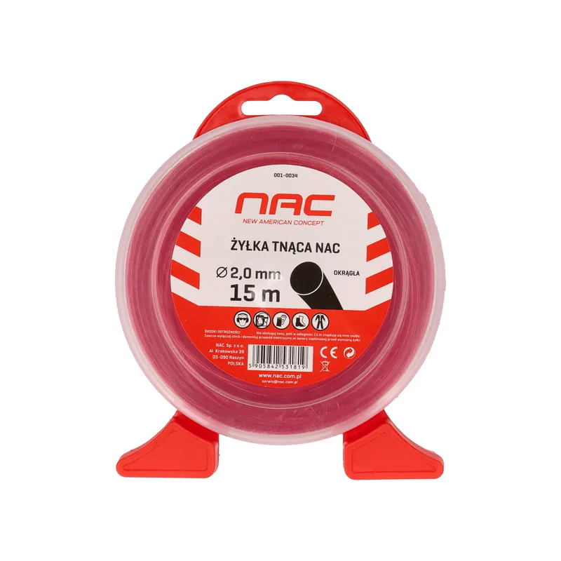 ŻYŁKA TNĄCA NAC okrągła 2,0mm x 15m czerwona | Nowa pozycja w ofercie
