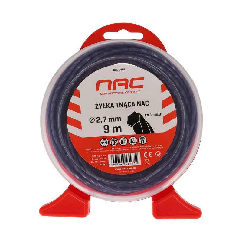 Top oferta | ŻYŁKA TNĄCA NAC sześciokątna 2,7mm x 9m niebiesko-fioletowa