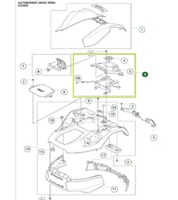 Zestaw osłony styków robota koszącego AUTOMOWER 405/410XE Husqvarna | Wyprzedaż zapasów