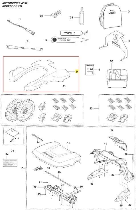 Nowa pozycja w ofercie | Obudowa pomarańczowa robota koszącego Automower 405X Husqvarna