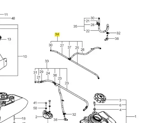 Wężyk paliwa kosiarki o zerowym promieniu skrętu PZ 29 Husqvarna | Produkt wysokiej jakości
