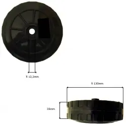 KOŁO 130MM PRZEDNIE FI 12 AGROMA /2055A | Szybka dostawa