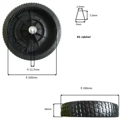 KOŁO 255MM TYLNE NAPĘDOWE Z WIEŃCEM WEW. - Na stanie